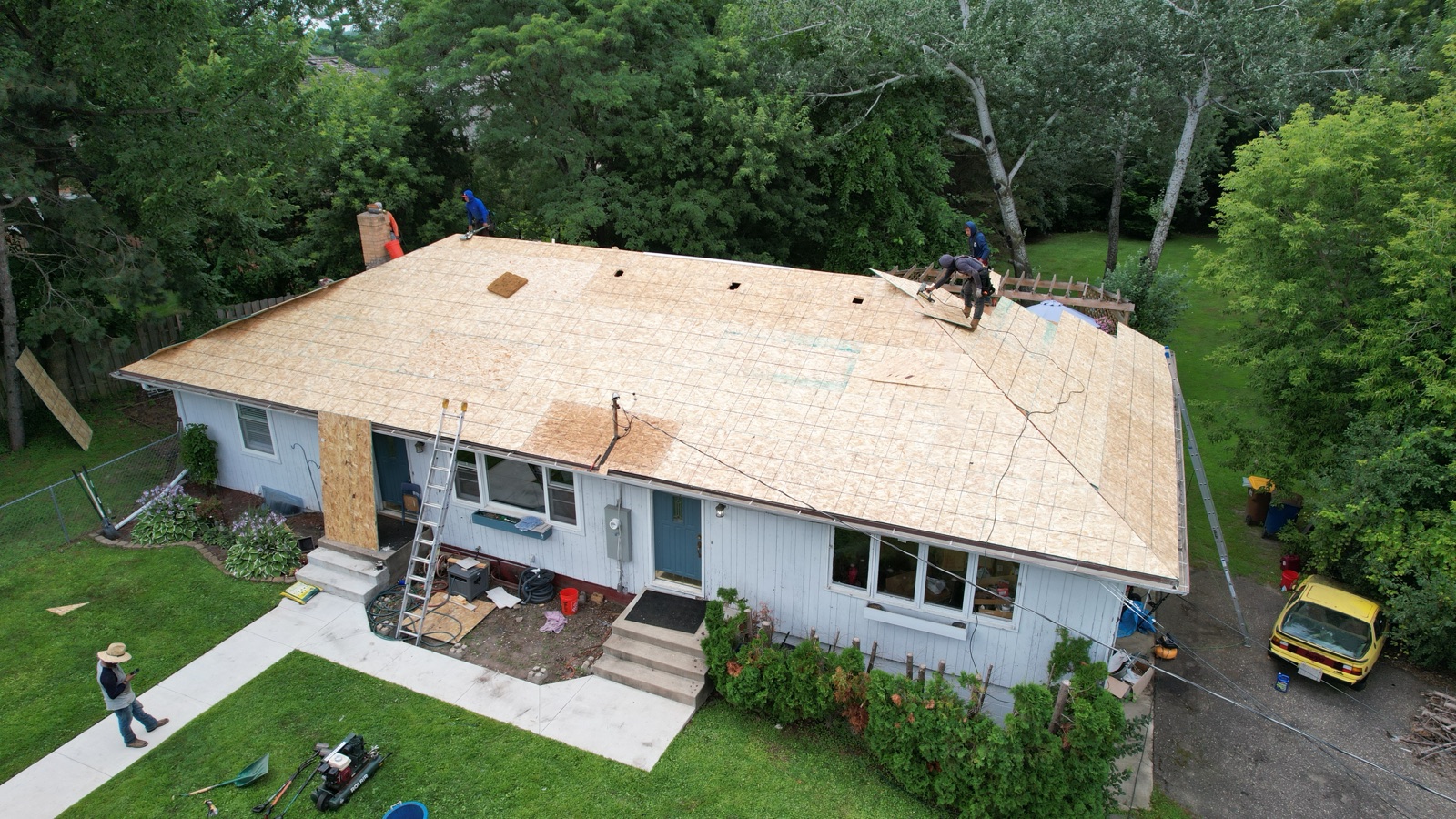 New roof decking installed on a Twin Cities home
